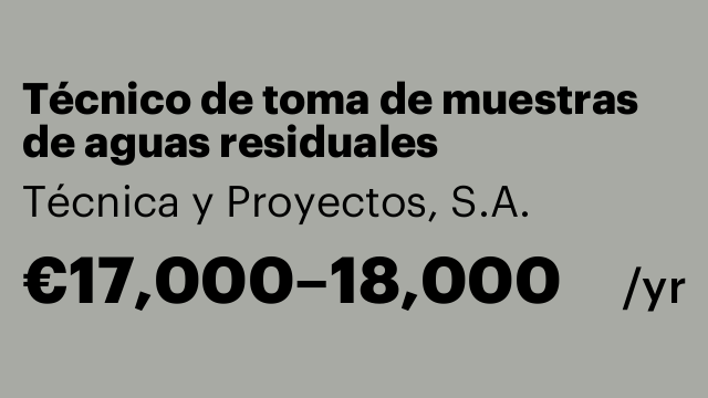 Técnico de toma de muestras de aguas residuales