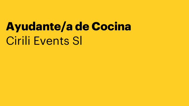 Ayudante/a de Cocina