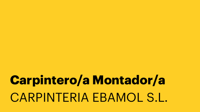 Carpintero/a Montador/a