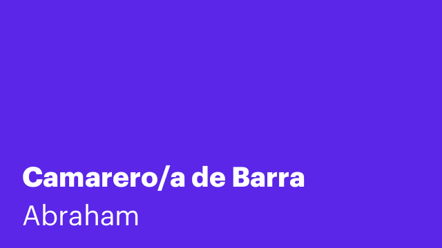 Camarero/a de Barra
