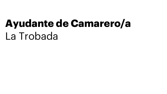 Ayudante de Camarero/a
