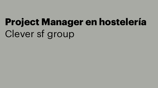Project Manager en hostelería