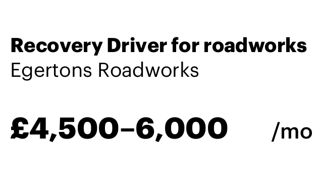 Recovery Driver for roadworks