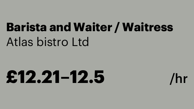 Barista and Waiter / Waitress