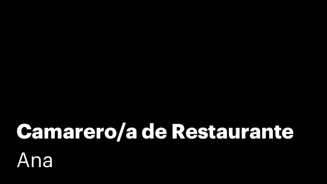 Camarero/a de Restaurante