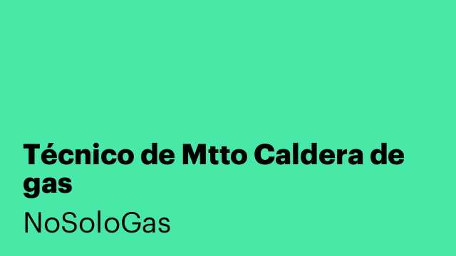 Técnico de Mtto Caldera de gas
