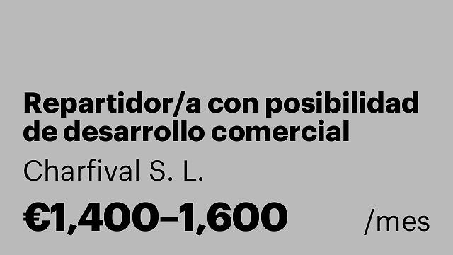Repartidor/a con posibilidad de desarrollo comercial