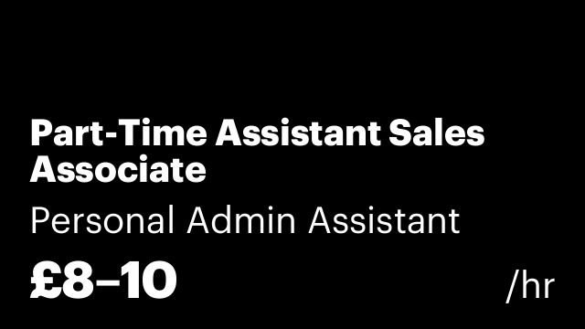 Part-Time Assistant Sales Associate