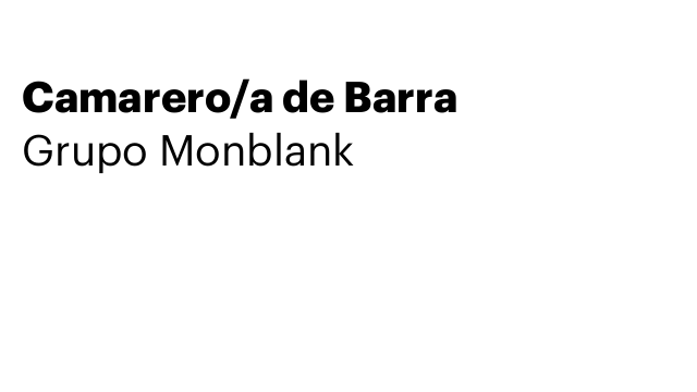 Camarero/a de Barra