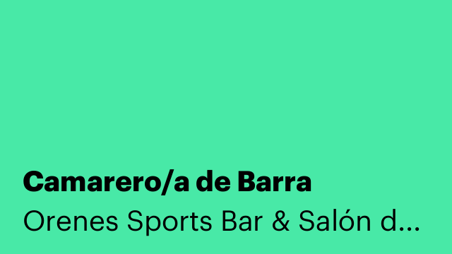 Camarero/a de Barra