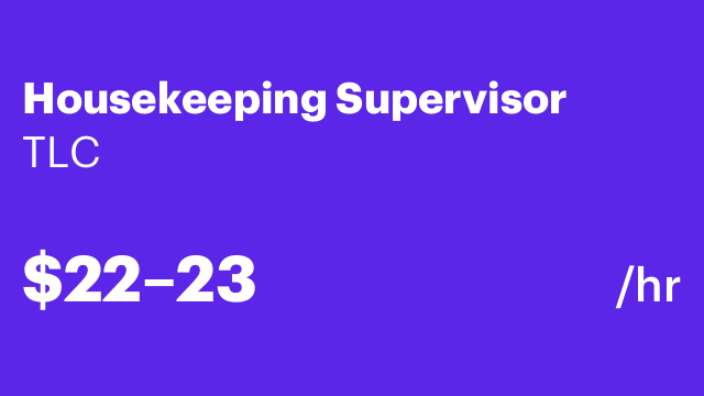 Housekeeping Supervisor