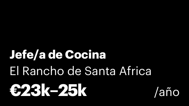 Jefe/a de Cocina