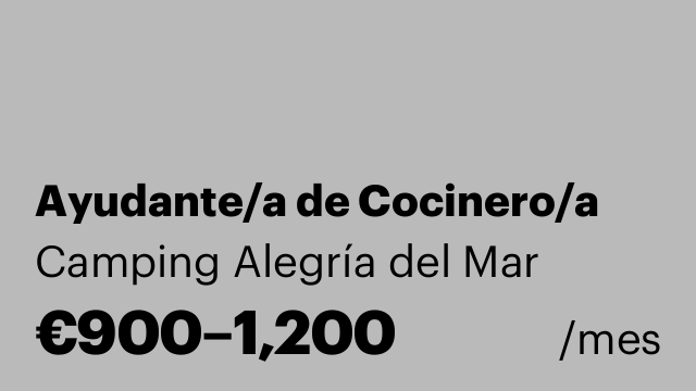 Ayudante/a de Cocinero/a