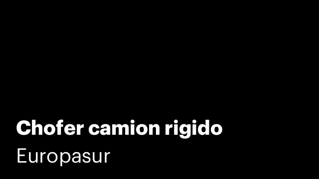 Chofer camion rigido