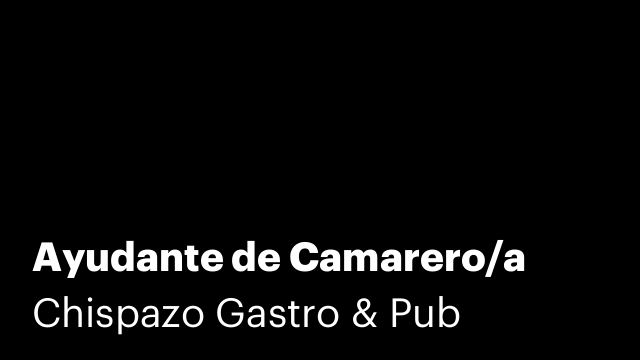 Ayudante de Camarero/a