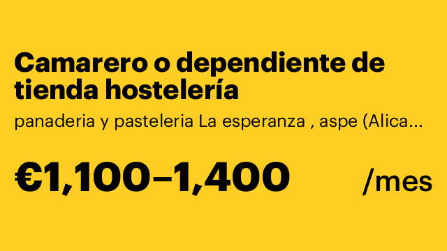 Camarero o dependiente de tienda hostelería