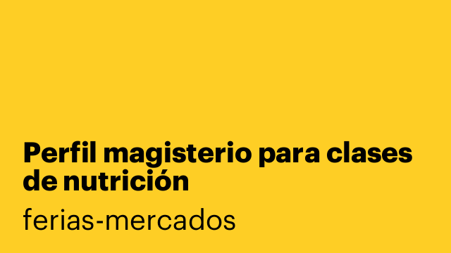 Perfil magisterio para clases de nutrición
