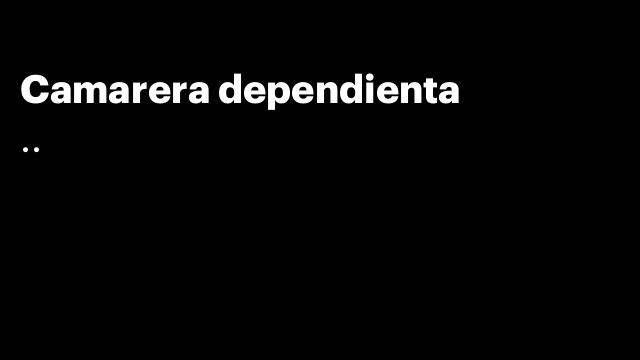 Camarera dependienta