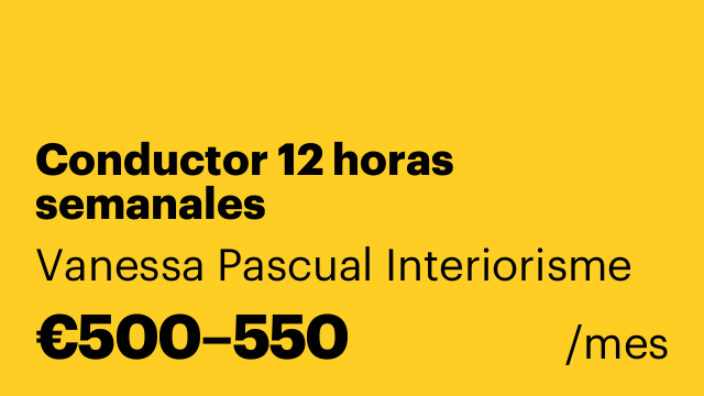 Conductor 12 horas semanales