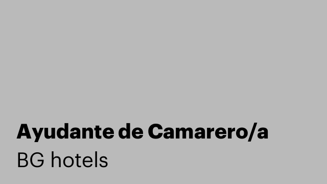 Ayudante de Camarero/a