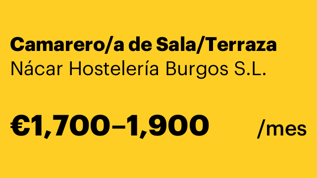 Camarero/a de Sala/Terraza