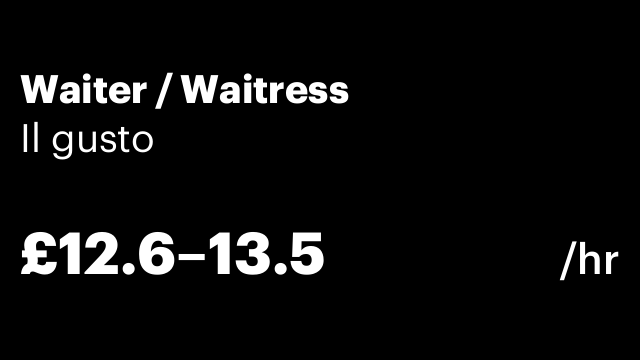 Waiter / Waitress