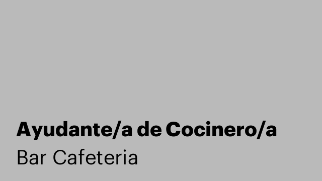 Ayudante/a de Cocinero/a