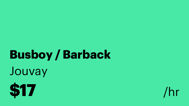 Busboy / Barback
