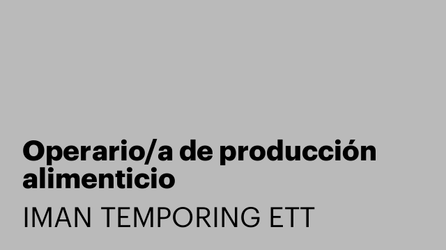 Operario/a de producción alimenticio