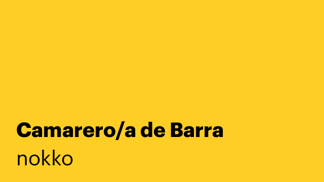 Camarero/a de Barra