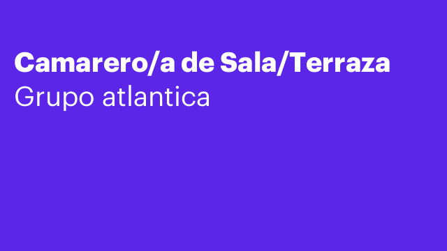Camarero/a de Sala/Terraza