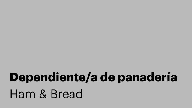 Dependiente/a de panadería