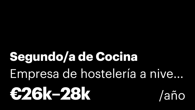 Segundo/a de Cocina