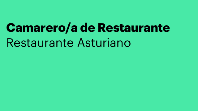 Camarero/a de Restaurante