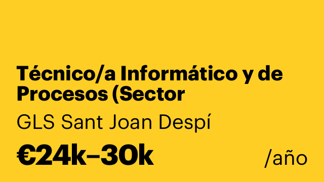 Técnico/a Informático y de Procesos (Sector Logística/Transporte)