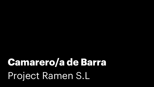 Camarero/a de Barra