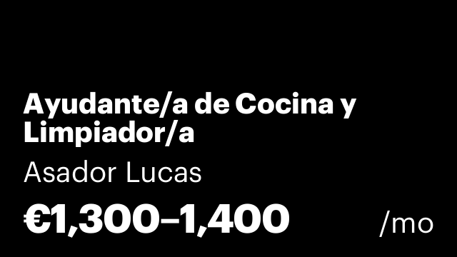 Ayudante/a de Cocina y Limpiador/a