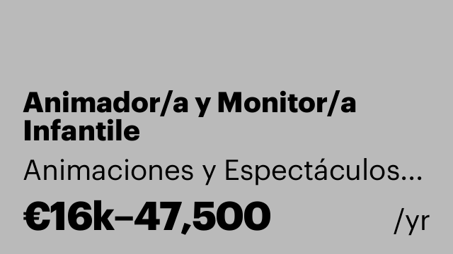 Animador/a y Monitor/a Infantile