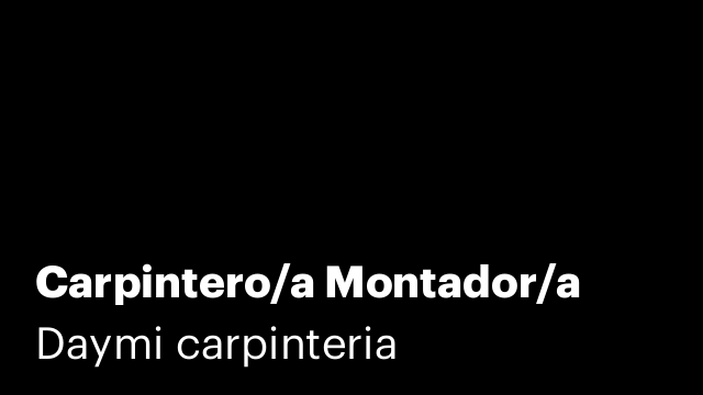 Carpintero/a Montador/a
