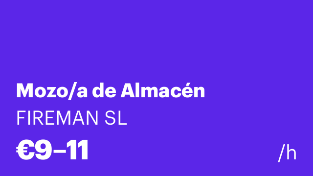 Mozo/a de Almacén