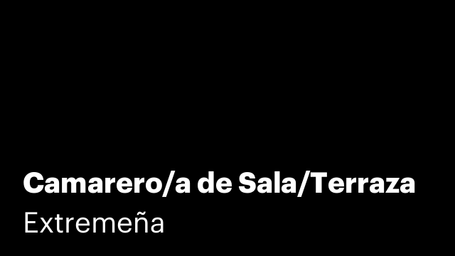 Camarero/a de Sala/Terraza