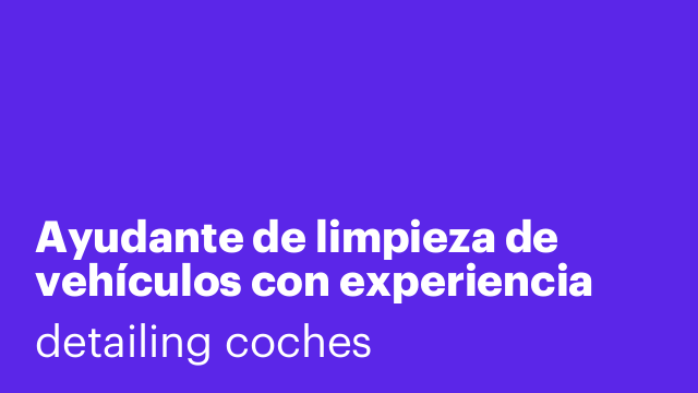 Ayudante de limpieza de vehículos con experiencia