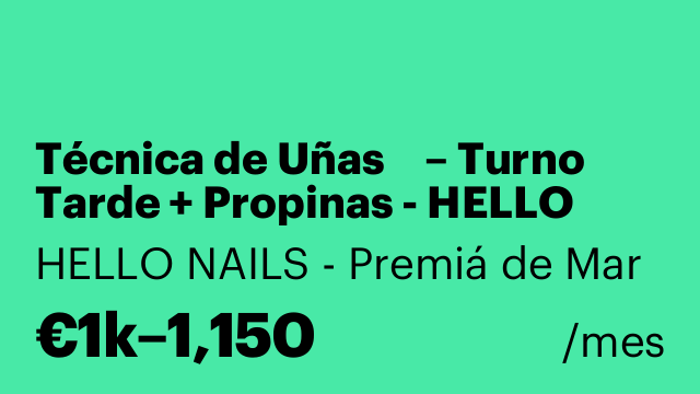 Técnica de Uñas 💅 – Turno Tarde + Propinas - HELLO NAILS