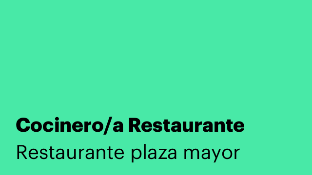Cocinero/a Restaurante