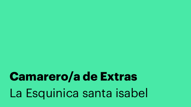 Camarero/a de Extras