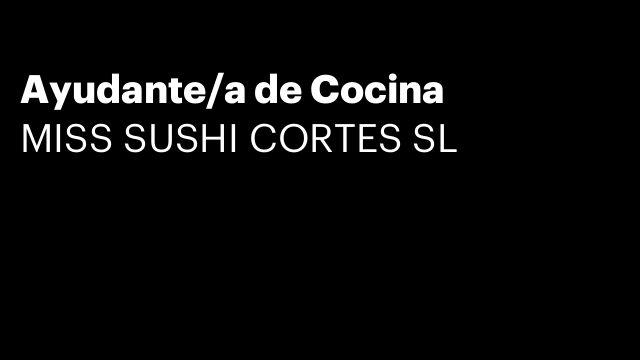 Ayudante/a de Cocina