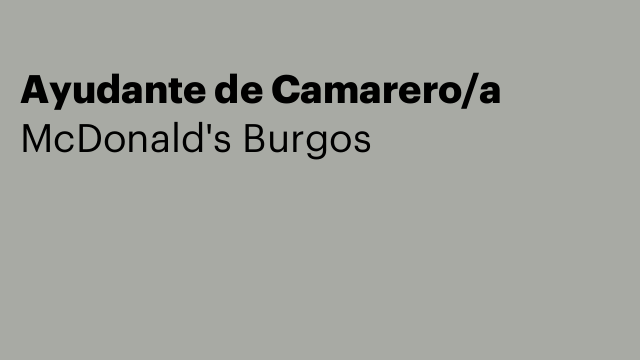 Ayudante de Camarero/a