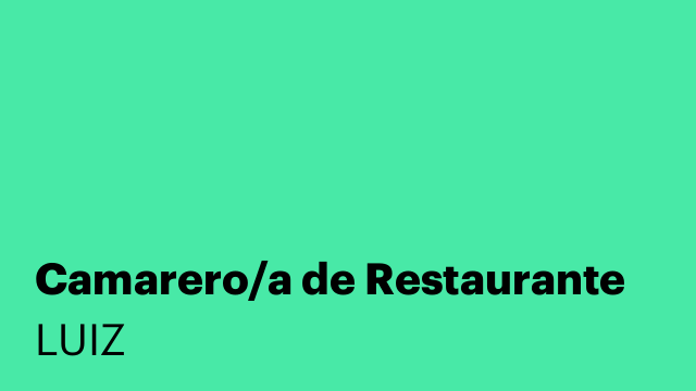 Camarero/a de Restaurante