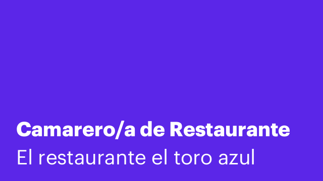 Camarero/a de Restaurante