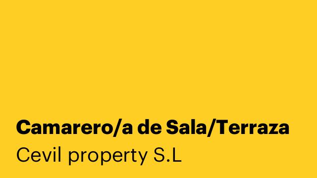 Camarero/a de Sala/Terraza